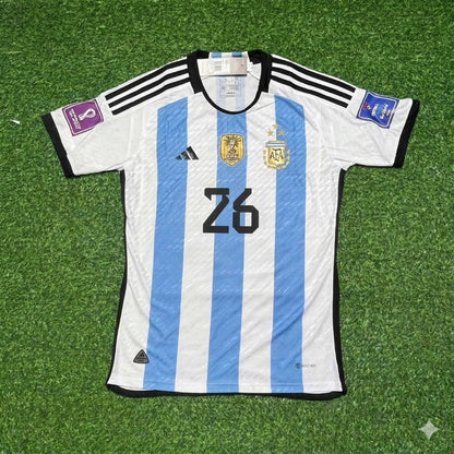 Argentina World Cup 2022 Nahuel Molina 26- Qatar Champion Home Football Jersey