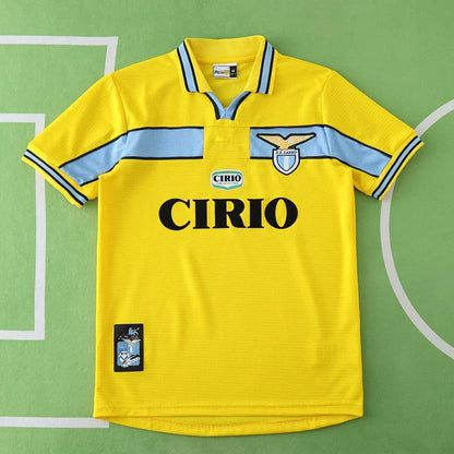 Lazio 98/99 Season Away Yellow Retro Football Jersey