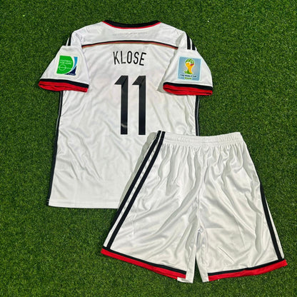Germany World Cup 2014 Miroslav Klose Kids White Retro Football Jersey Kit