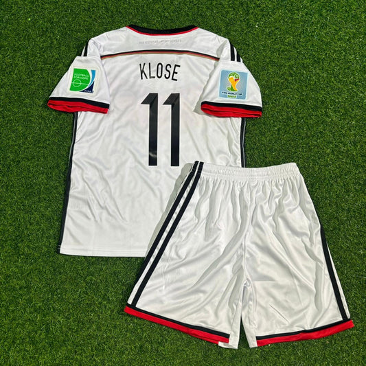 Germany World Cup 2014 Miroslav Klose Kids White Retro Football Jersey Kit