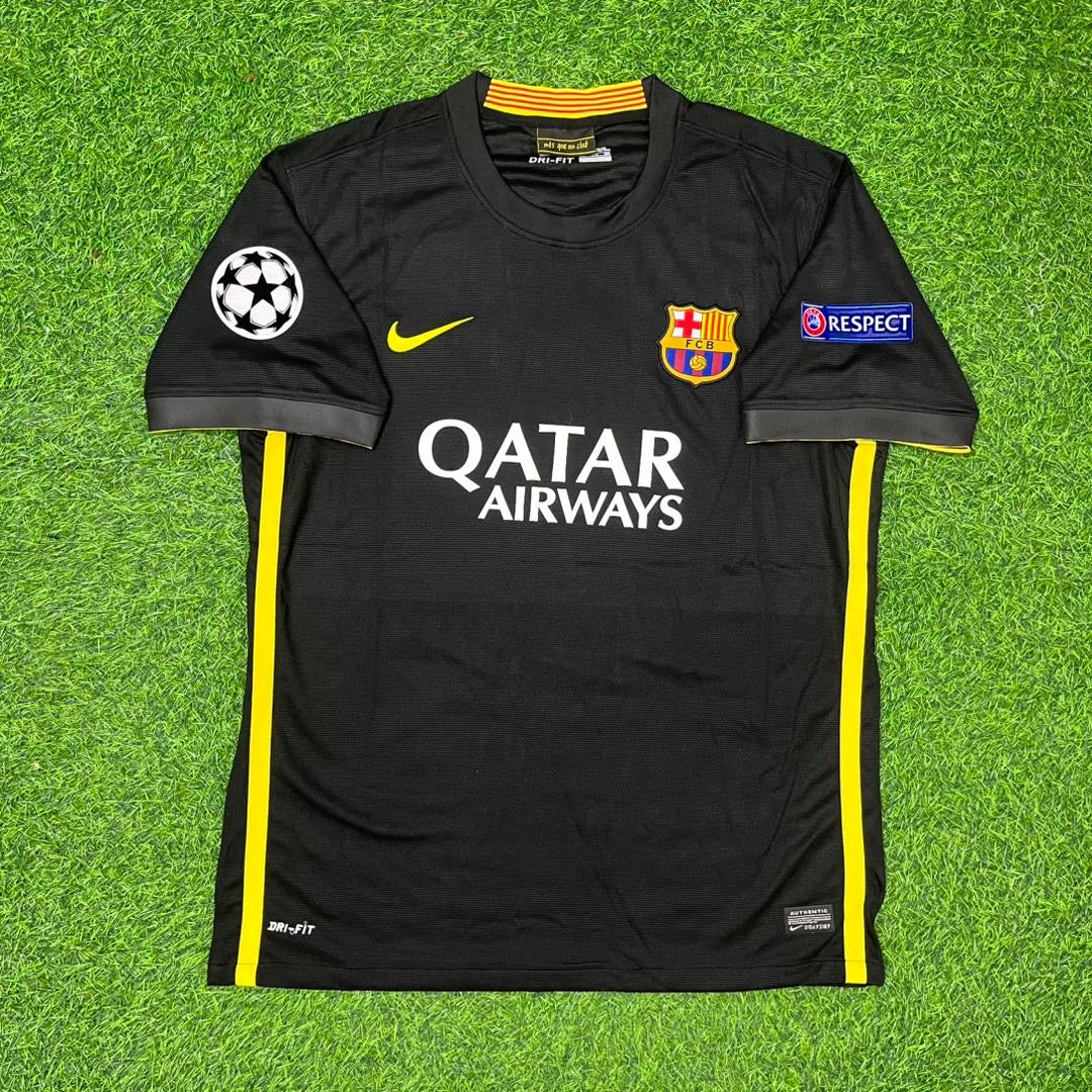 Javier Mascherano #14 Barcelona 2013-2014 Black Retro Football Jersey Kit