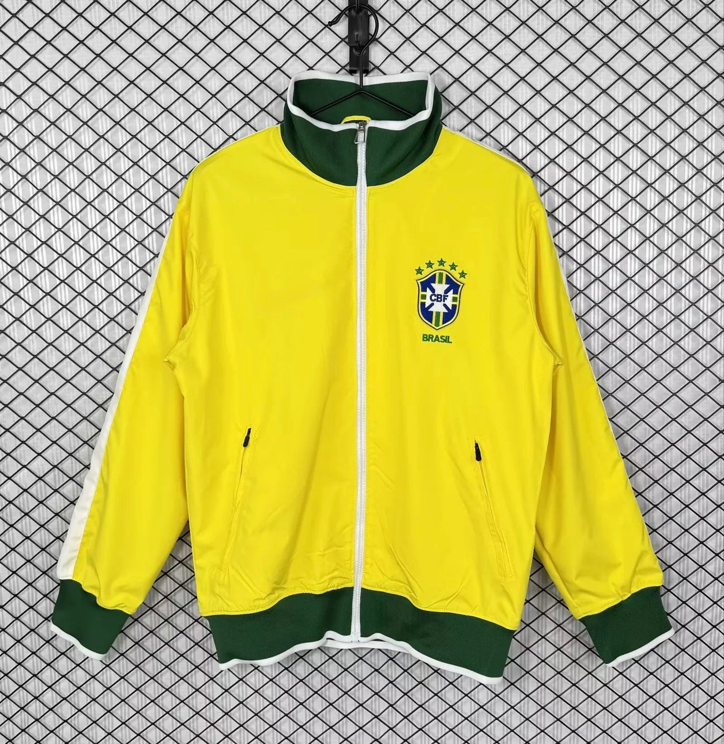 Brazil 2010/2011 Yellow Retro Windbreaker Jacket Jersey
