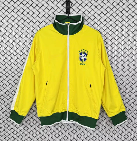 Brazil 2010/2011 Yellow Retro Windbreaker Jacket Jersey