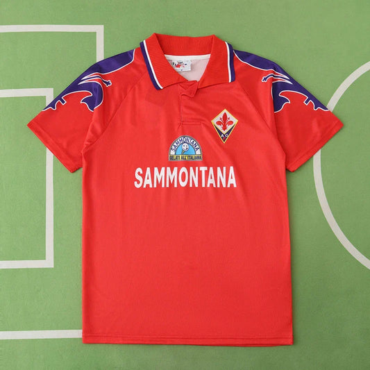 95/96 ACF Fiorentina Season Red Third Retro Jersey Trikot Soccer Kit