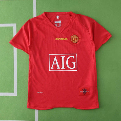 Manchester United 2007/08 Home Retro Kids Football Jersey Kit