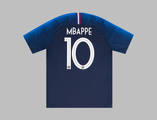 France Kylian Mbappe 2018 World Cup Final Retro Jersey Maillot Trikot Soccer Kit