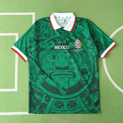 Mexico 1998 Season Home Green Retro Football Jersey