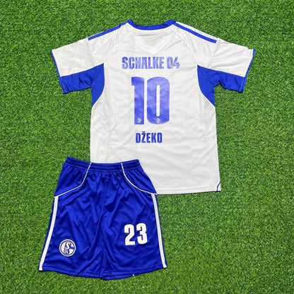 Edin Džeko #10 FC Schalke 04 Kids Auswärts-Set Weiß 2025-2026 Paradise Edition