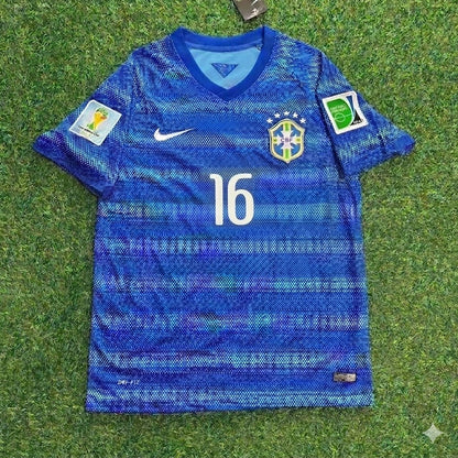 Ramires 16- 2014 World Cup Retro Blue Football Jersey