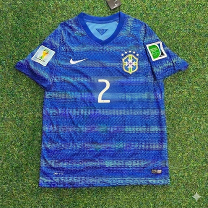 Dani Alves 2- 2014 World Cup Retro Blue Football Jersey