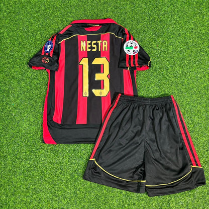 Alessandro Nesta AC Milan 2006-2007 Retro Kids Football Jersey Kinder