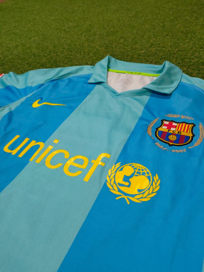 Samuel Eto'o Barcelona 2008 Away Blue Retro Football Jersey Kit