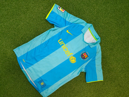Samuel Eto'o Barcelona 2008 Away Blue Retro Football Jersey Kit