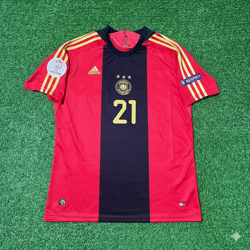 Germany EURO 2008 Christoph Metzelder Away Red Retro Football Jersey Kit