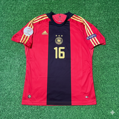Germany EURO 2008 Philipp Lahm Away Red Retro Football Jersey Kit
