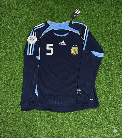 Argentina World Cup 2006 Esteban Cambiasso Long Sleeve Retro Football Jersey Kit