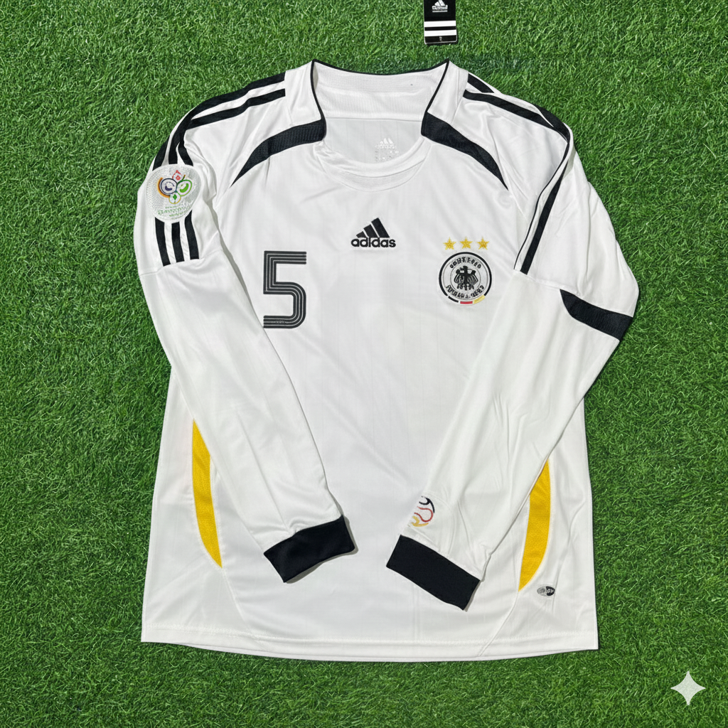 Mats Hummels Germany World Cup Long Sleeve White Retro Football Jersey Kit