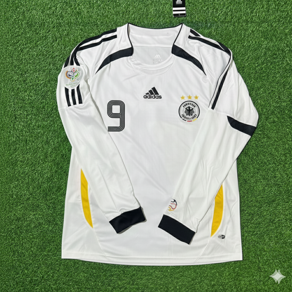 Horst Hrubesch Germany World Cup Long Sleeve White Retro Football Jersey Kit