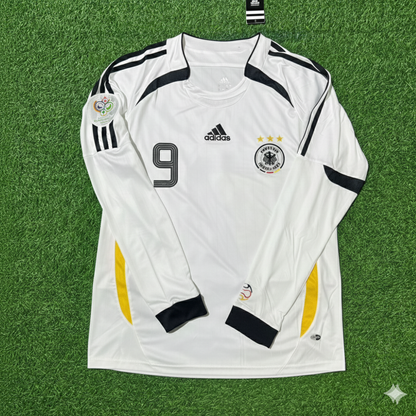 Horst Hrubesch Germany World Cup Long Sleeve White Retro Football Jersey Kit