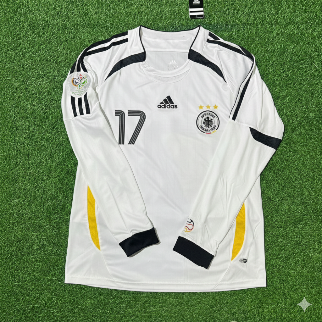 Germany World Cup 2006 Per Mertesacker Long Sleeve White Football Jersey