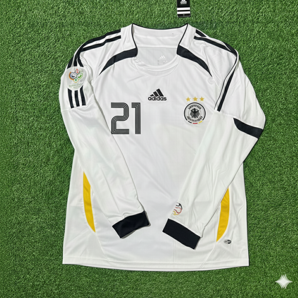 İlkay Gündoğan Germany World Cup Long Sleeve White Retro Football Jersey Kit