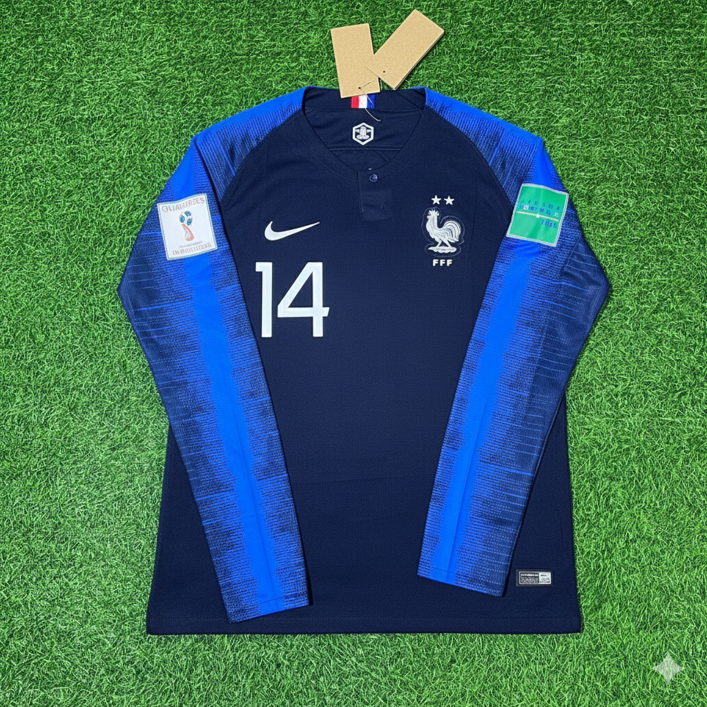 France World Cup 2018 Blaise Matuidi Final Long Sleeve Retro Football Jersey Kit