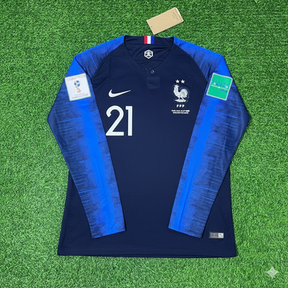 France World Cup 2018 Lucas Hernandez Final Long Sleeve Retro Football Jersey Kit