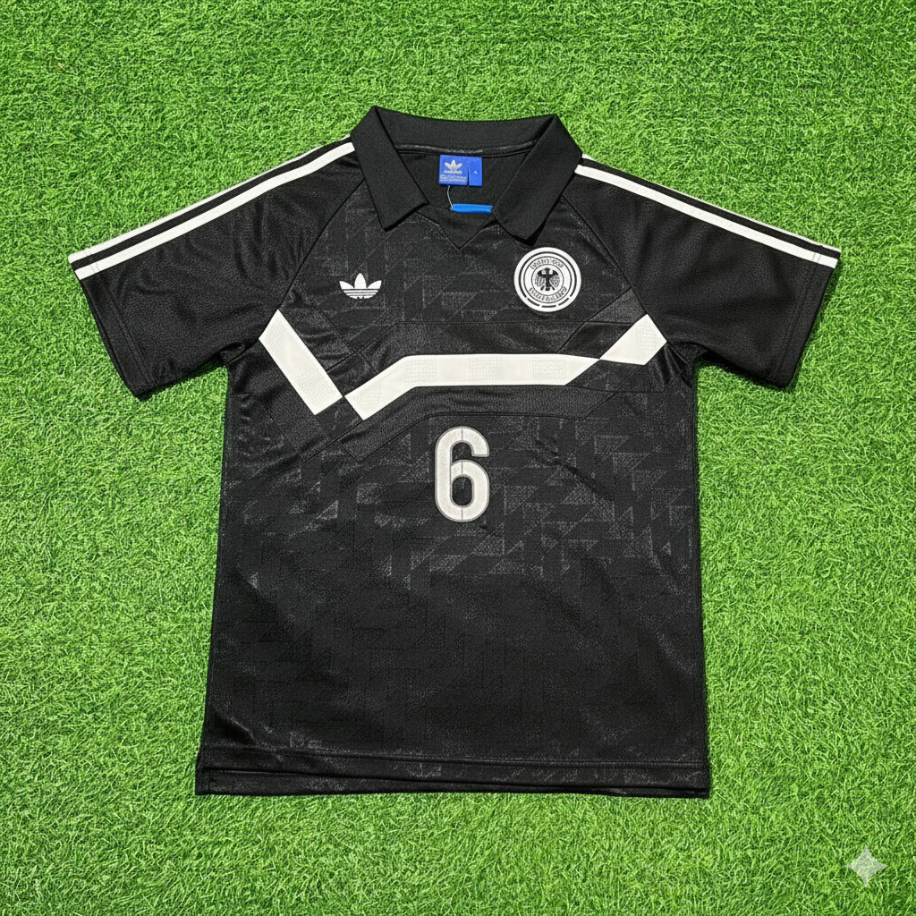 Guido Buchwald Deutschland 1990 WM Schwarzes Retro Fußballtrikot Jersey