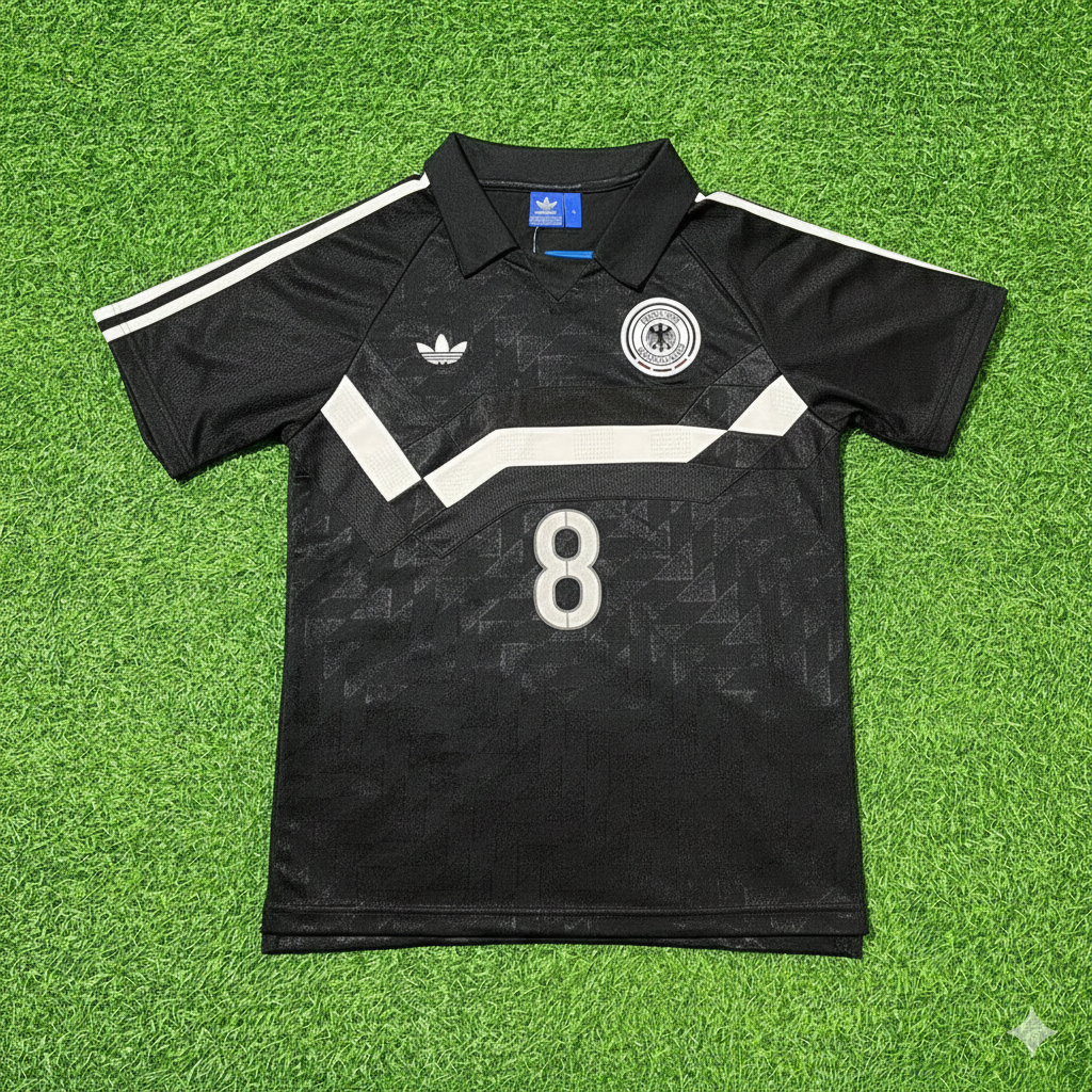 Thomas Hässler Deutschland 1990 WM Schwarzes Retro Fußballtrikot Jersey