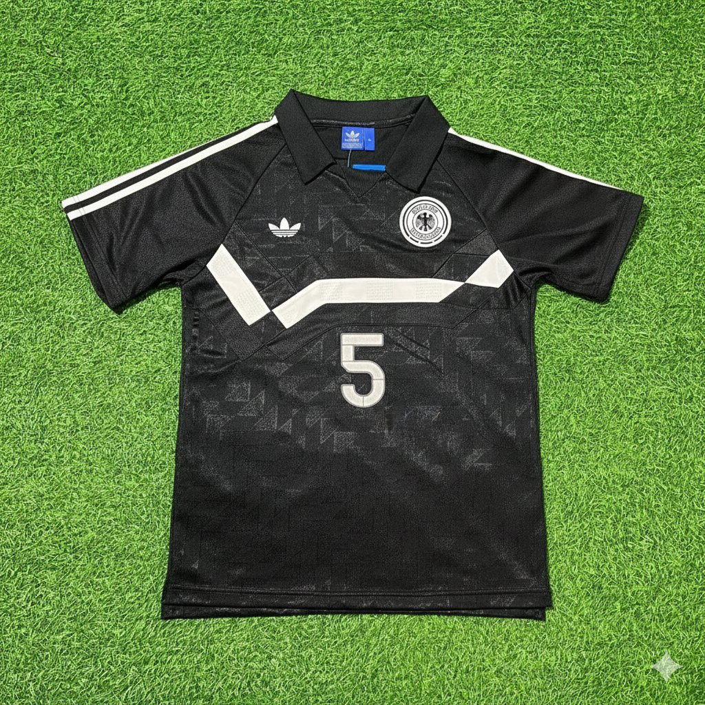 Klaus Augenthaler Deutschland 1990 WM Schwarzes Retro Fußballtrikot Jersey