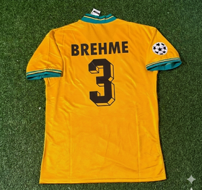 Andreas Brehme Bayern Munich Yellow Retro Football Jersey Collection