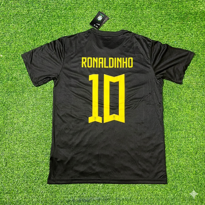 Ronaldinho Brazil Black Retro Football Jersey Collection