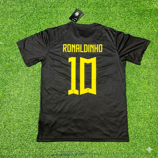 Ronaldinho Brazil Black Retro Football Jersey Collection