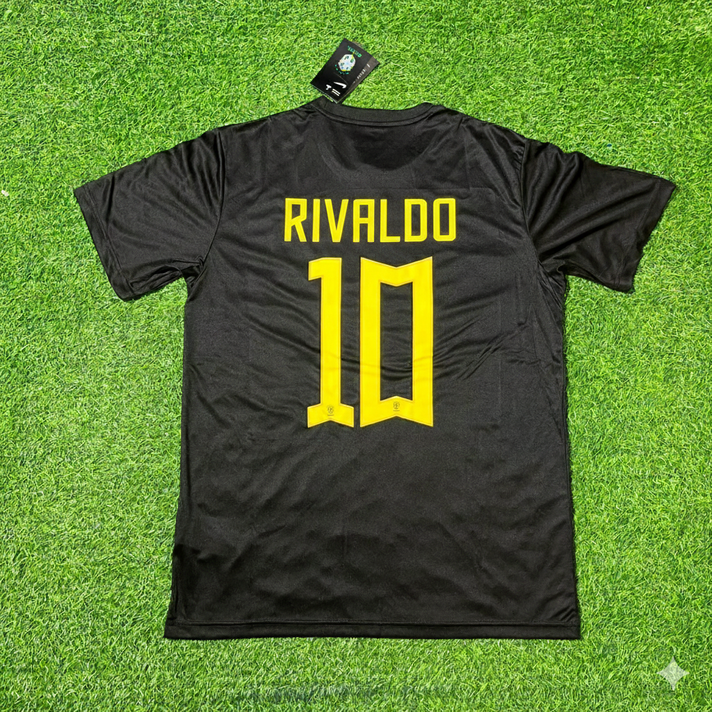 Rivaldo Brazil Black Retro Football Jersey Collection