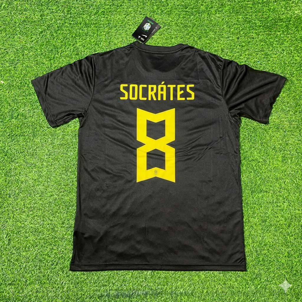 Socrates Brazil Black Retro Football Jersey Collection