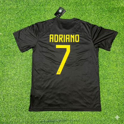Brazil Adriano Black Retro Football Jersey Kit