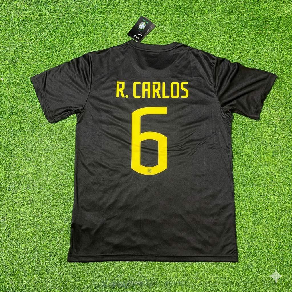 Roberto Carlos Brazil Black Retro Football Jersey Collection