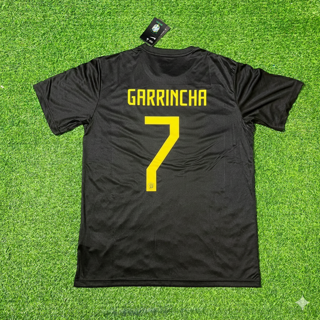 Garrincha Brazil Black Retro Football Jersey Collection
