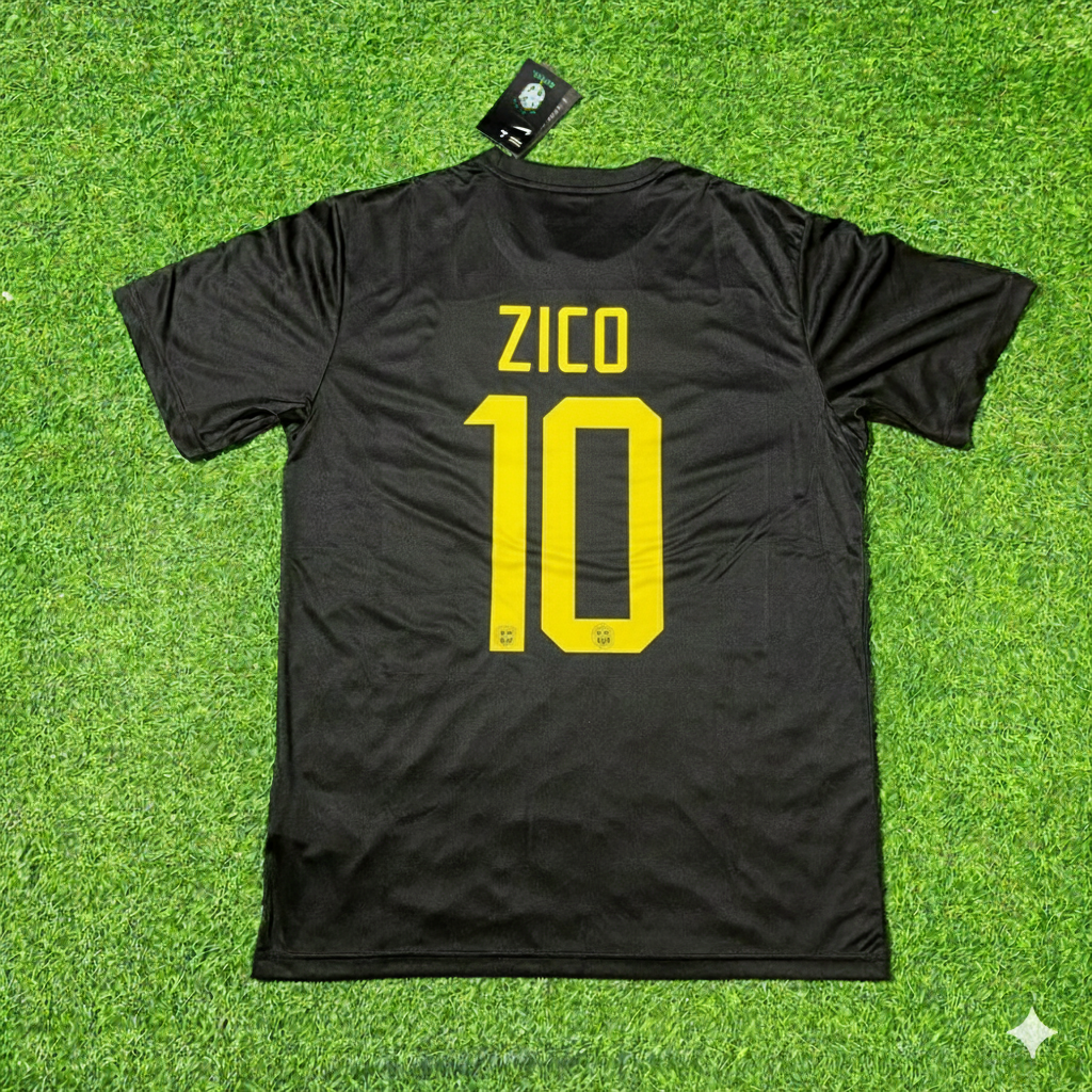 Zico Brazil Black Retro Football Jersey Collection