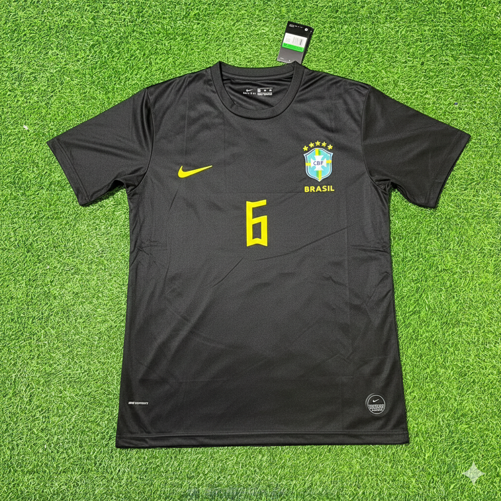 Roberto Carlos Brazil Black Retro Football Jersey Collection
