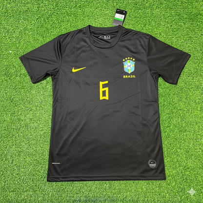 Roberto Carlos Brazil Black Retro Football Jersey Collection