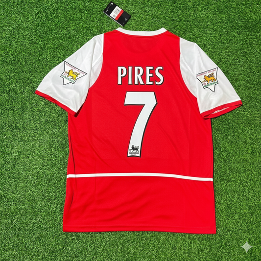 Robert Pires 7 Arsenal 2002/03 EPL Patch Home Retro Football Jersey Collection