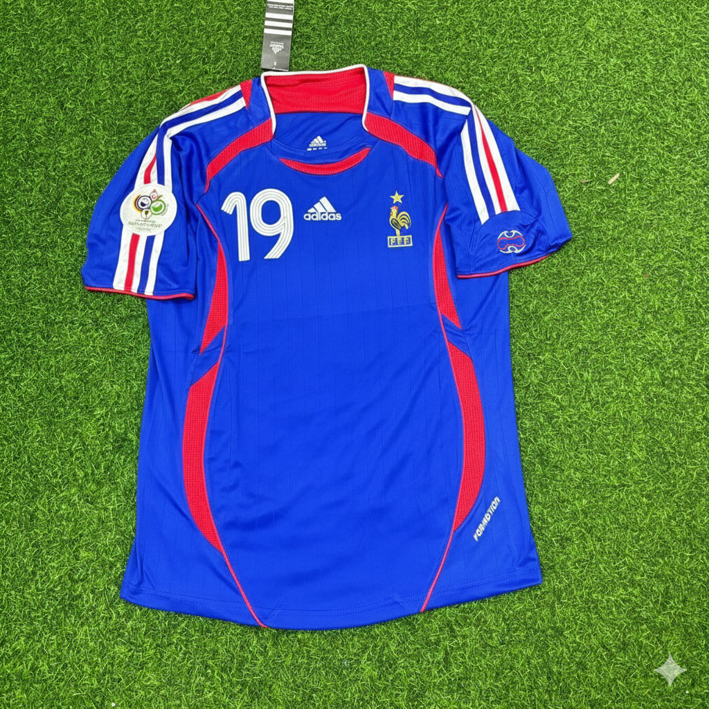 France World Cup 2006 Willy Sagnol Blue Retro Kit
