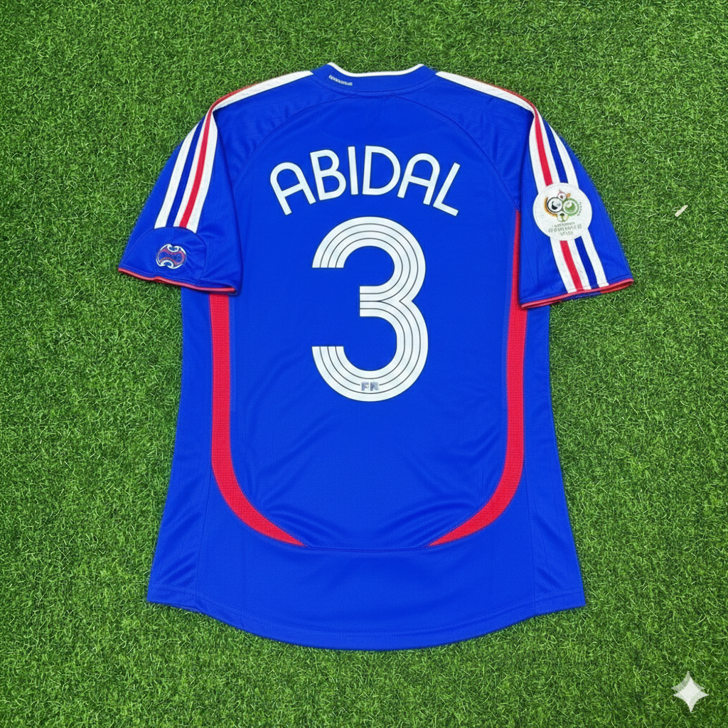 France World Cup 2006 Eric Abidal Blue Retro Kit