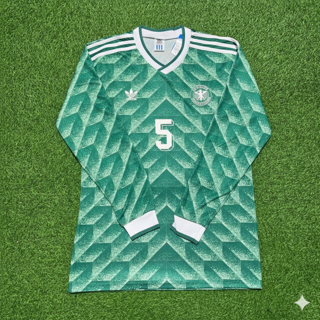 Germany World Cup 1990 Klaus Augenthaler Green Long Sleeve Football Jersey