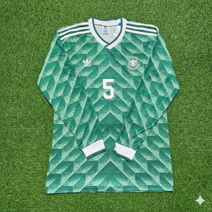 Germany World Cup 1990 Klaus Augenthaler Green Long Sleeve Football Jersey