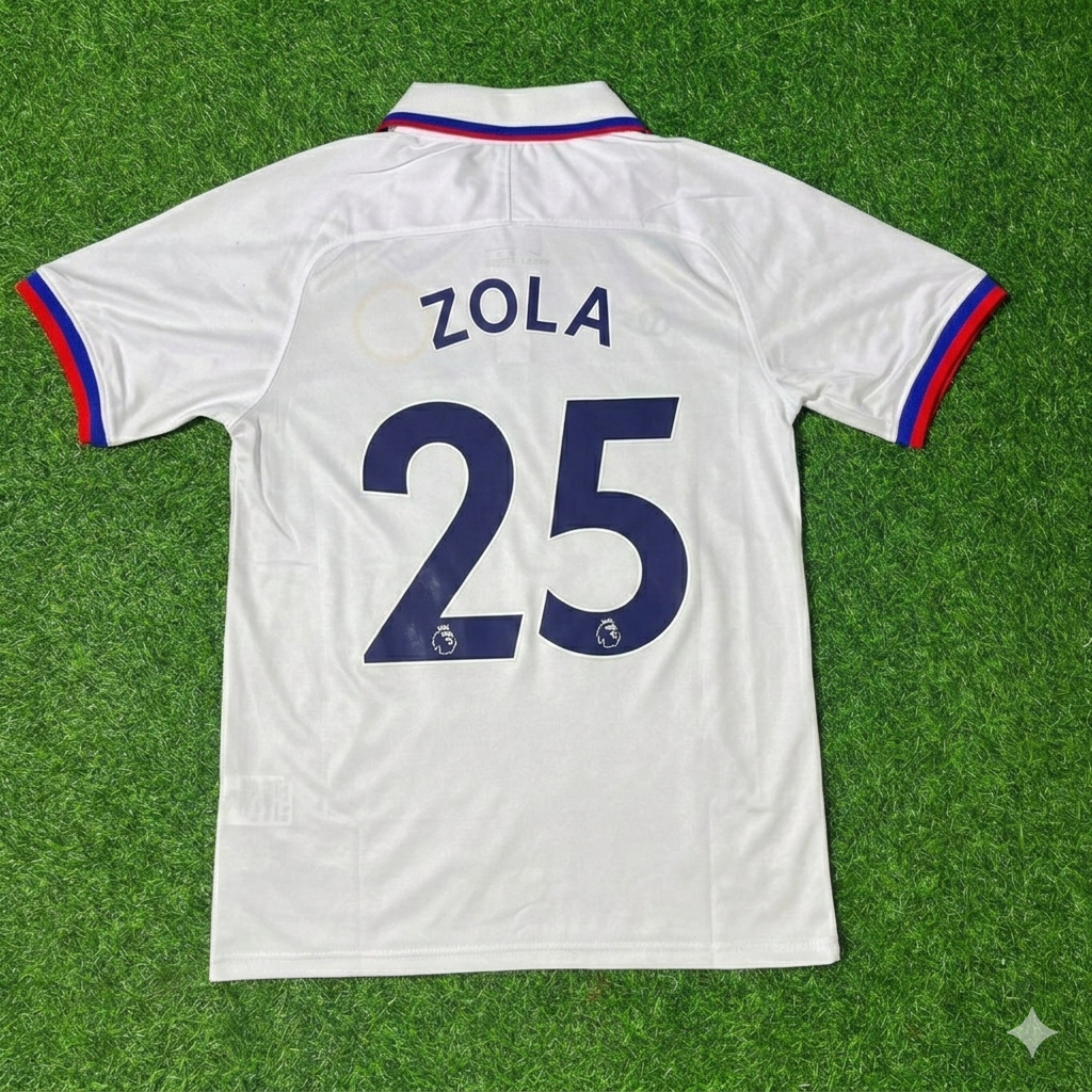Gianfranco Zola Chelsea White Retro Football Jersey Collection