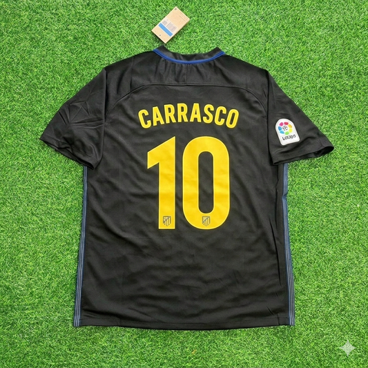 Yannick Carrasco 10 Atletico Madrid 2016/17 Black Away Retro Football Jersey Kit