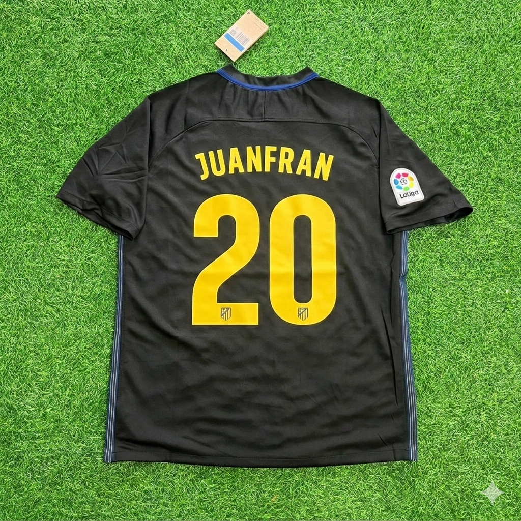 Juanfran 20 Atletico Madrid 2016/17 Black Away Retro Football Jersey Kit