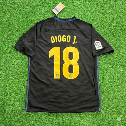 Diogo Jota 18 Atletico Madrid 2016/17 Black Away Retro Football Jersey Kit